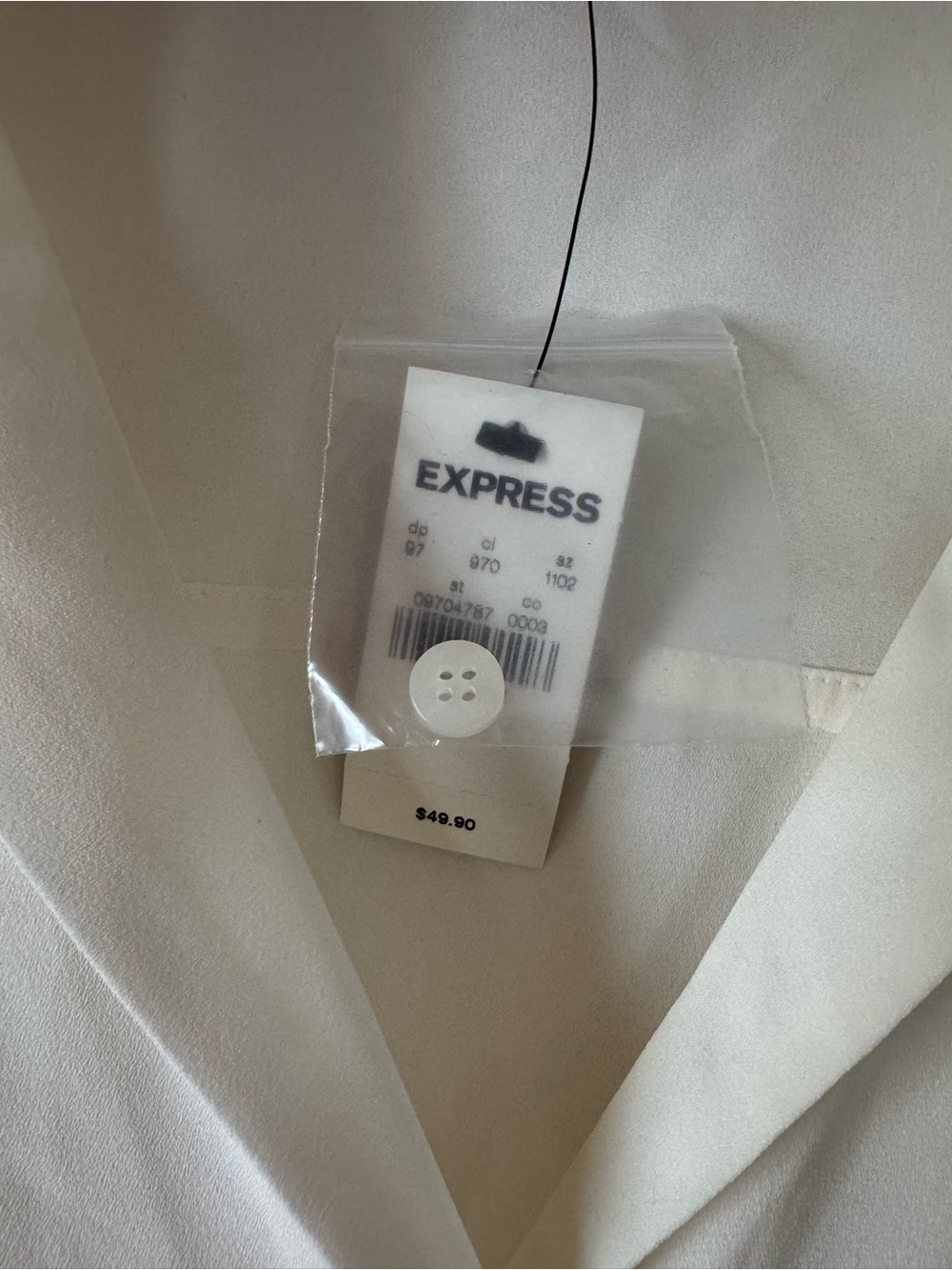 Express Cream Button-Down Long Sleeve Shirt - Picture 3 of 8